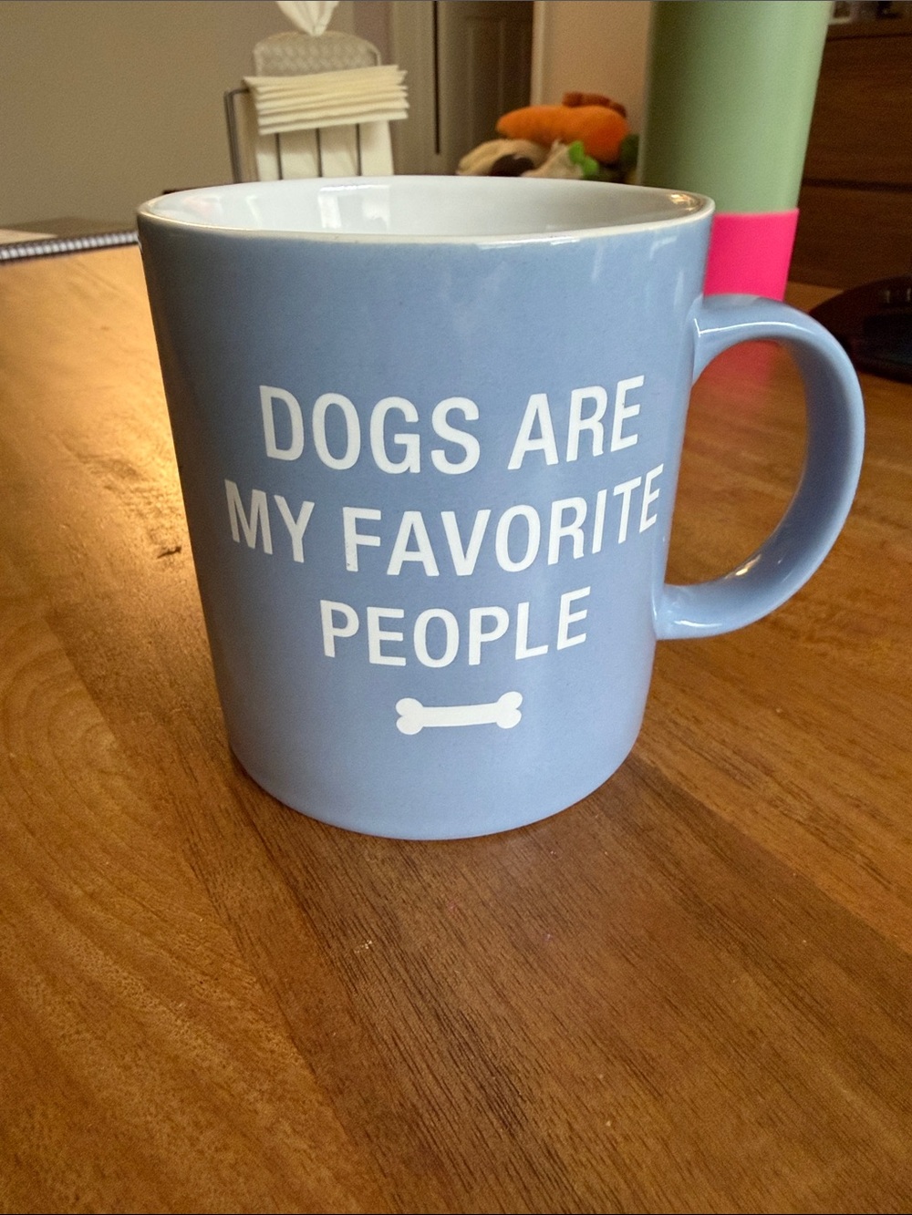 Blue 'Dogs Are My Favorite People' Ceramic Dog Lover Mug